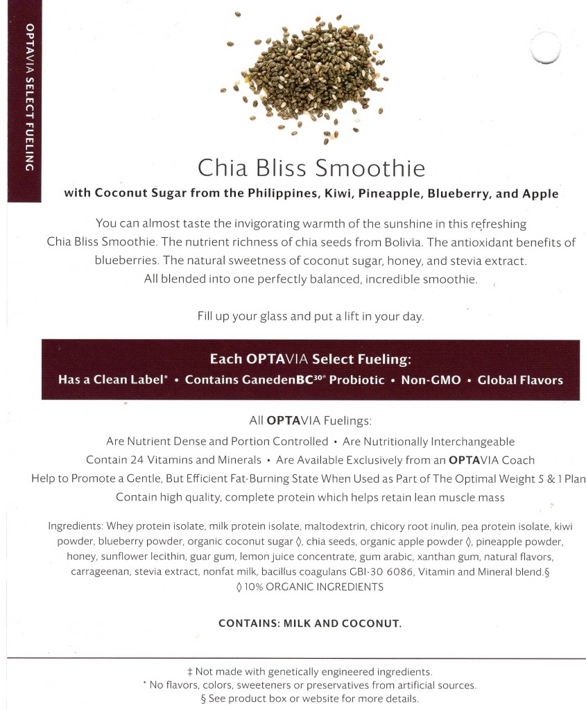 Chia Bliss Smoothie-Back