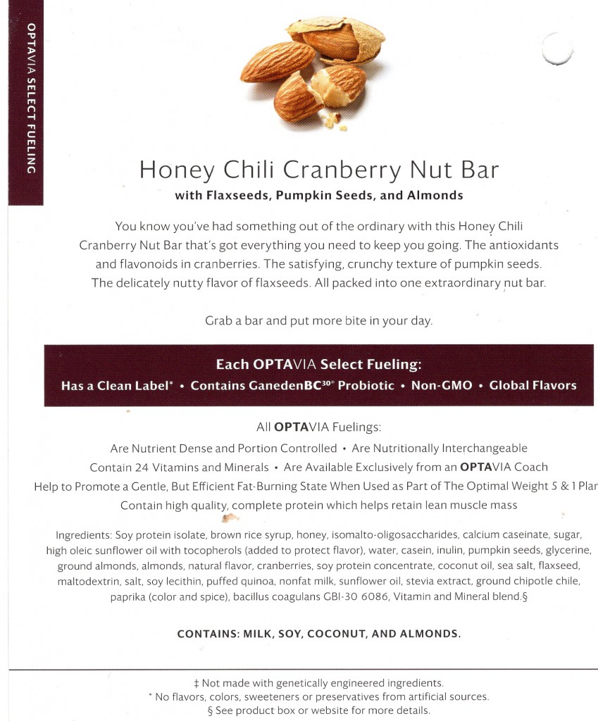 Honey Chili Cranberry Nut Bar-Back