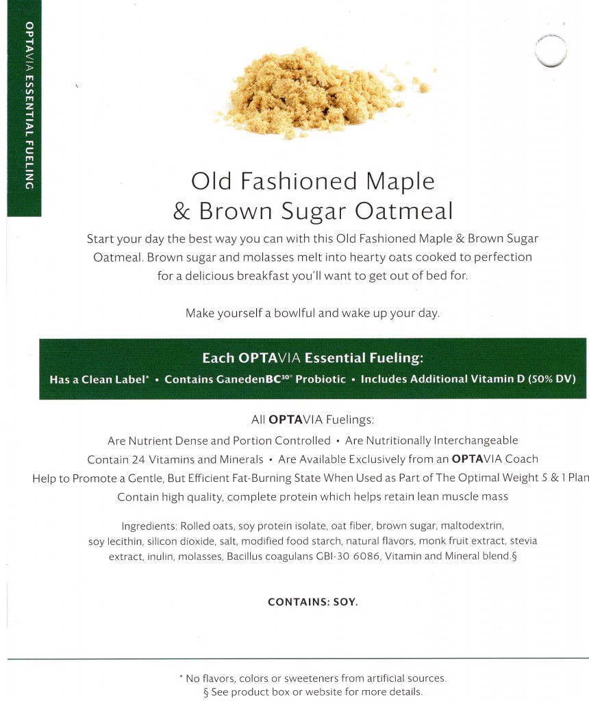 Old Fashioned Maple & Brown Sugar Oatmeal-Back