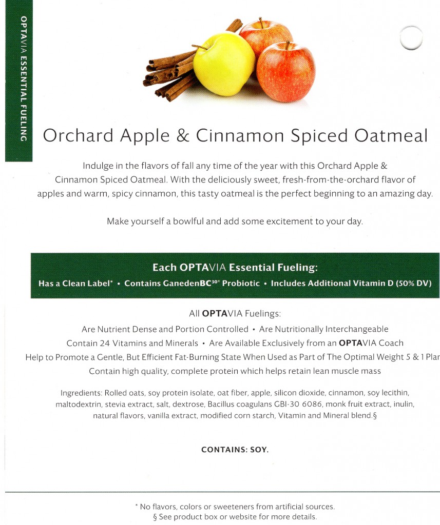 Orchard Apple & Cinnamon Spiced Oatmeal-Back