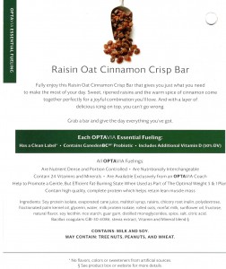 Raisin Oat Cinnamon Crisp Bar-Back